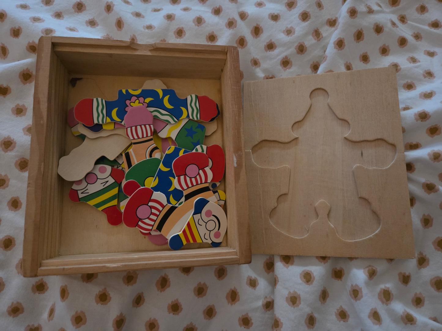Wooden clown dress up puzzle