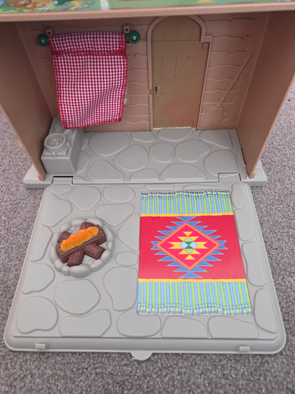 Fisher price loving families log cabin with accessories