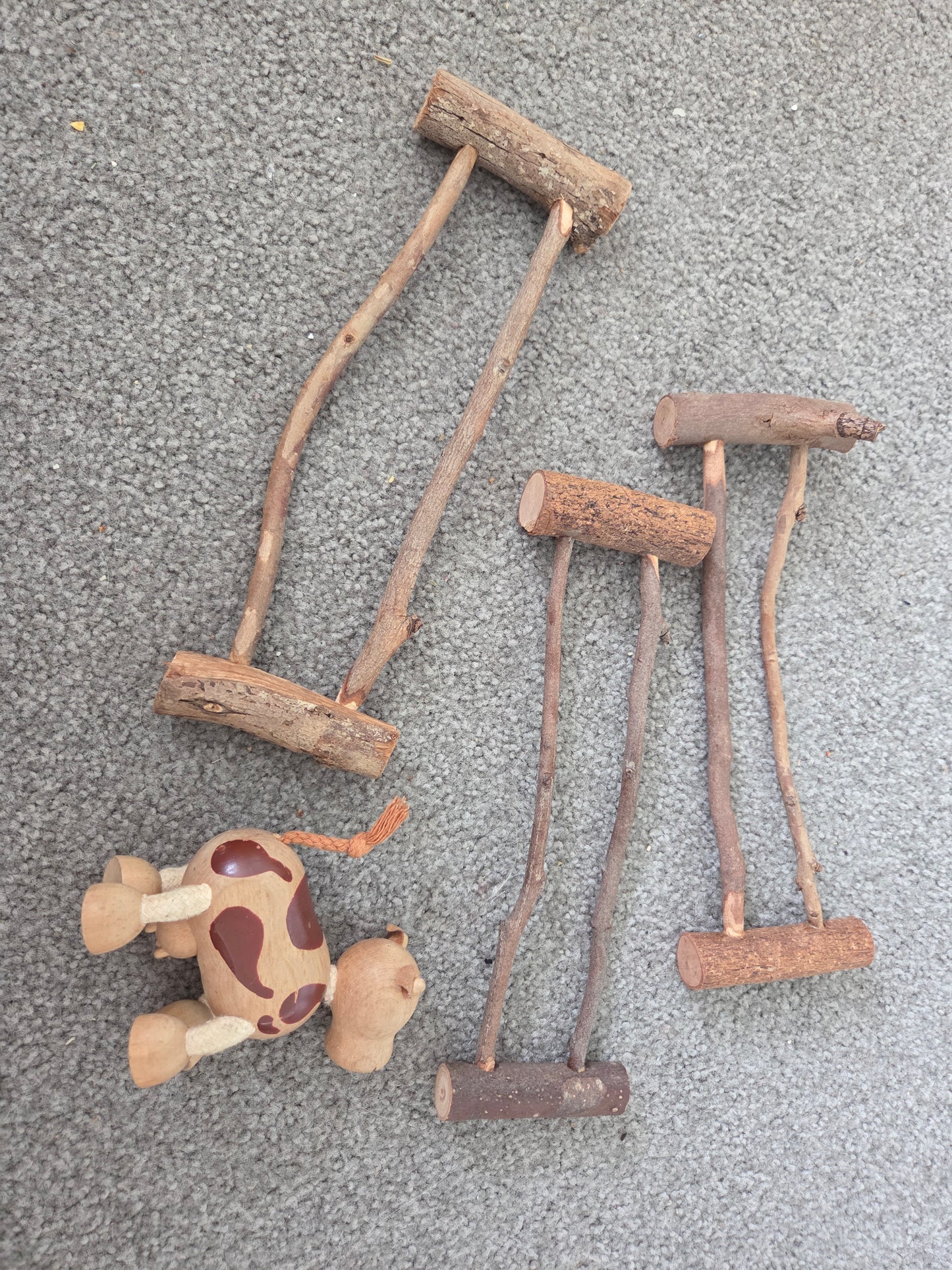 3x rustic fences and 1 x wooden cow