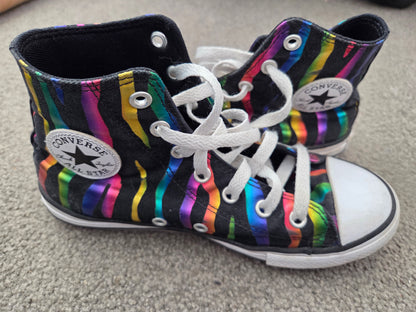 Rainbow high top converse size 2