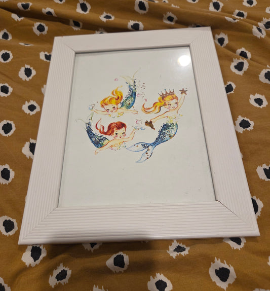Framed mermaid picture
