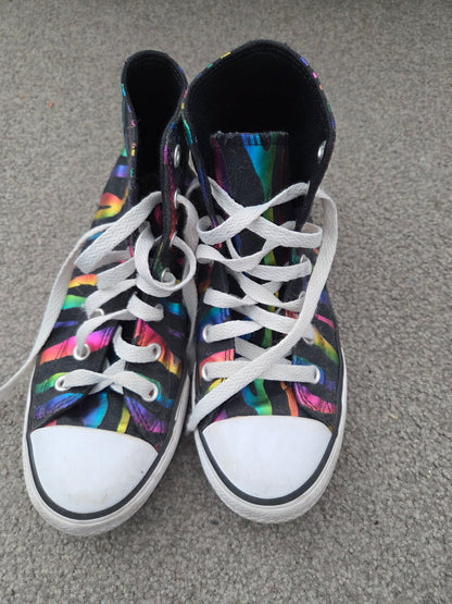 Rainbow high top converse size 2