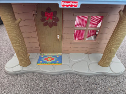 Fisher price loving families log cabin with accessories