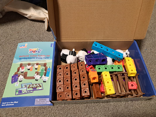 Number blocks sheep farm set