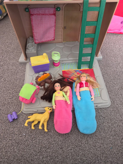 Fisher price loving families log cabin with accessories